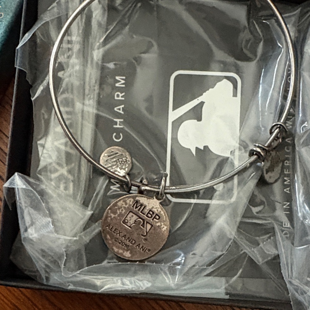 Alex and Ani Cubs Bangle Bracelet with MLB Charm - Picture 3 of 3